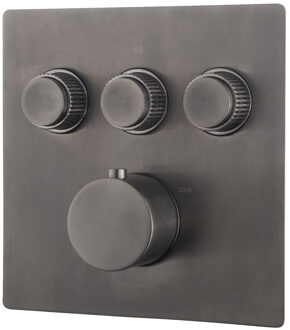 Boss & Wessing Afbouwdeel Inbouwthermostaat BWS Caral Klik Pro 3-weg Gunmetal OP=OP