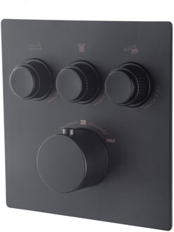 Boss & Wessing Afbouwdeel Inbouwthermostaat BWS Caral Klik Pro 3-weg Mat Zwart OP=OP