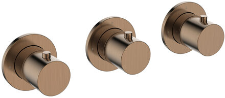 Boss & Wessing Afbouwdeel Thermostatische Douchekraan BWS Cemal Met 2 Stopkranen Geborsteld Brons Koper PVD