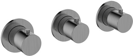 Boss & Wessing Afbouwdeel Thermostatische Douchekraan BWS Cemal Met 2 Stopkranen Gunmetal PVD