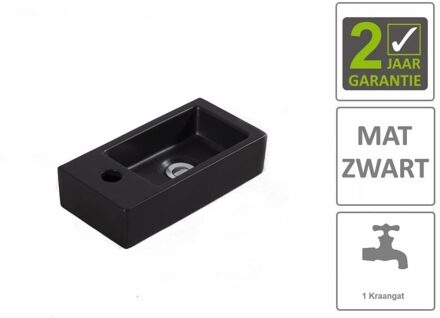 Boss & Wessing AQS Fontein Rino Mini Links 36x18x9 cm Mat Zwart Boss & Wessing