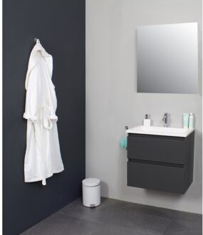 Boss & Wessing Badkamermeubel Boss & Wessing Pepper Acryl Wastafel Met Kraangat 60x55x46 cm Antraciet Boss & Wessing