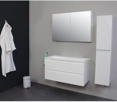 Boss & Wessing Badkamermeubel Boss & Wessing Pepper Acryl Wastafel Zonder Kraangat 100x55x46 cm Wit Boss & Wessing