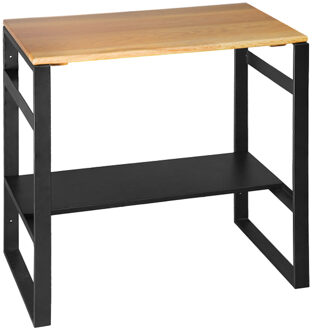 Boss & Wessing Badkamermeubel BWS Black & Oak 80x50x75 cm Eiken Metalen Frame Mat Zwart