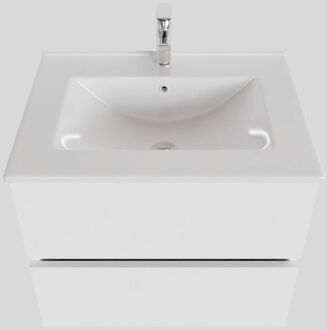 Boss & Wessing Badkamermeubel BWS Helsinki 60x46cm Keramiek Mat Wit 2 Laden (1 kraangat)