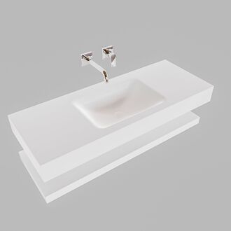 Boss & Wessing Badkamermeubel BWS Ibiza 120 cm met Planchet Solid Surface Mat Wit (acht varianten)