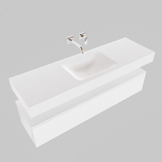 Boss & Wessing Badkamermeubel BWS Ibiza 150 cm Soft-Close Lade Solid Surface Wastafel Mat Wit (acht varianten)