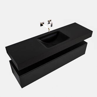 Boss & Wessing Badkamermeubel BWS Ibiza 150 cm Solid Surface Wastafel Mat Zwart (acht varianten)