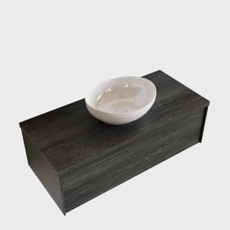 Boss & Wessing Badkamermeubel BWS Madrid Antraciet 100 cm met Topblad en Keramische Waskom (0 kraangaten)