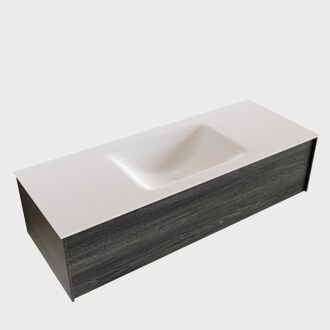 Boss & Wessing Badkamermeubel BWS Madrid Antraciet 120x45x30 cm Mat Witte Solid Surface Wastafel (1 kraangat)