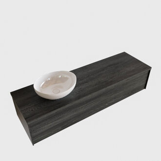 Boss & Wessing Badkamermeubel BWS Madrid Antraciet 150 cm met Topblad en Keramische Waskom Links (0 kraangaten)