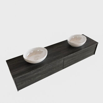 Boss & Wessing Badkamermeubel BWS Madrid Antraciet 180 cm met Topblad en Keramische Waskom Dubbel (2 lades, 0 kraangaten)