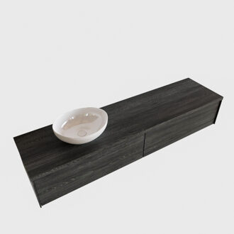 Boss & Wessing Badkamermeubel BWS Madrid Antraciet 180 cm met Topblad en Keramische Waskom Links (0 kraangaten, 2 lades)