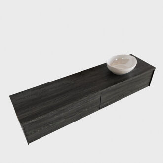 Boss & Wessing Badkamermeubel BWS Madrid Antraciet 180 cm met Topblad en Keramische Waskom Rechts (2 lades, 0 kraangaten)