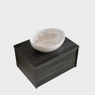 Boss & Wessing Badkamermeubel BWS Madrid Antraciet 60 cm met Topblad en Keramische Waskom (0 kraangaten)