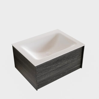 Boss & Wessing Badkamermeubel BWS Madrid Antraciet 60x45x30 cm Mat Witte Solid Surface Wastafel (1 kraangat)