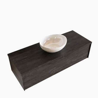 Boss & Wessing Badkamermeubel BWS Madrid Dark Brown 120 cm met Topblad en Keramische Waskom (0 kraangaten)