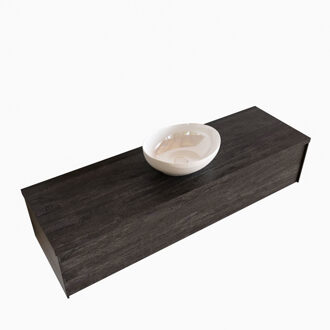 Boss & Wessing Badkamermeubel BWS Madrid Dark Brown 150 cm met Topblad en Keramische Waskom (1 kraangat)