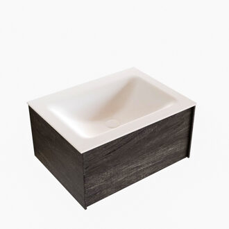 Boss & Wessing Badkamermeubel BWS Madrid Dark Brown 60x45x30 cm Mat Witte Solid Surface Wastafel (0 kraangaten)