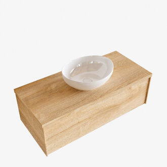 Boss & Wessing Badkamermeubel BWS Madrid Washed Oak 100 cm met Topblad en Keramische Waskom (1 kraangat)