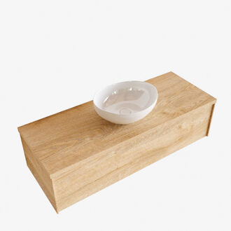 Boss & Wessing Badkamermeubel BWS Madrid Washed Oak 120 cm met Topblad en Keramische Waskom (0 kraangaten)