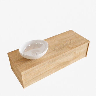 Boss & Wessing Badkamermeubel BWS Madrid Washed Oak 120 cm met Topblad en Keramische Waskom Links (0 kraangaten)