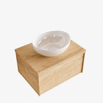 Boss & Wessing Badkamermeubel BWS Madrid Washed Oak 60 cm met Topblad en Keramische Waskom (0 kraangaten)
