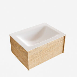 Boss & Wessing Badkamermeubel BWS Madrid Washed Oak 60 cm Solid Surface Wastafel (zonder of met kraangat)