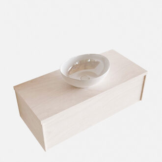 Boss & Wessing Badkamermeubel BWS Madrid Wit 100 cm met Topblad en Keramische Waskom (1 kraangat)