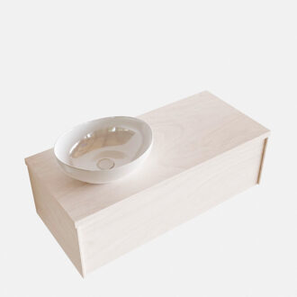 Boss & Wessing Badkamermeubel BWS Madrid Wit 100 cm met Topblad en Keramische Waskom Links (0 kraangaten)