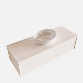 Boss & Wessing Badkamermeubel BWS Madrid Wit 120 cm met Topblad en Keramische Waskom (0 kraangaten)