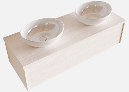 Boss & Wessing Badkamermeubel BWS Madrid Wit 120 cm met Topblad en Keramische Waskom Dubbel (0 kraangaten)