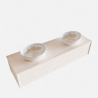 Boss & Wessing Badkamermeubel BWS Madrid Wit 150 cm met Topblad en Keramische Waskom Dubbel (0 kraangaten)