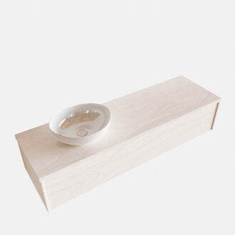 Boss & Wessing Badkamermeubel BWS Madrid Wit 150 cm met Topblad en Keramische Waskom Links (0 kraangaten)