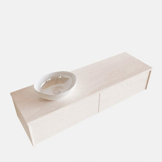 Boss & Wessing Badkamermeubel BWS Madrid Wit 150 cm met Topblad en Keramische Waskom Links (2 lades, 0 kraangaten)