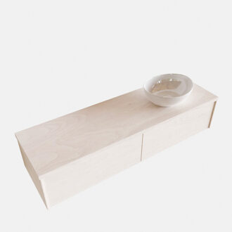 Boss & Wessing Badkamermeubel BWS Madrid Wit 150 cm met Topblad en Keramische Waskom Rechts (2 lades, 0 kraangaten)