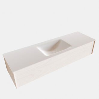 Boss & Wessing Badkamermeubel BWS Madrid Wit 150x45x30 cm Mat Witte Solid Surface Wastafel (0 kraangaten)