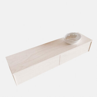 Boss & Wessing Badkamermeubel BWS Madrid Wit 180 cm met Topblad en Keramische Waskom Rechts (2 lades, 0 kraangaten)