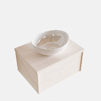 Boss & Wessing Badkamermeubel BWS Madrid Wit 60 cm met Topblad en Keramische Waskom (1 kraangat)