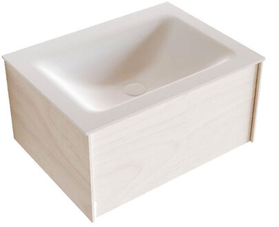 Boss & Wessing Badkamermeubel BWS Madrid Wit 60x45x30 cm Mat Witte Solid Surface Wastafel (1 kraangat)