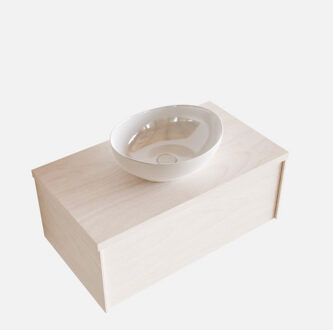 Boss & Wessing Badkamermeubel BWS Madrid Wit 80 cm met Topblad en Keramische Waskom (1 kraangat)