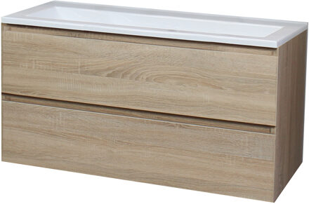 Boss & Wessing Badkamermeubel BWS Pepper Acryl Wastafel Zonder Kraangat 100x55x46 cm Eiken