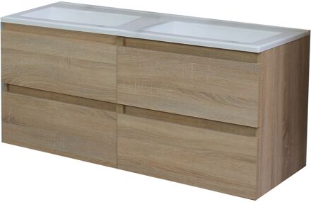 Boss & Wessing Badkamermeubel BWS Pepper Acryl Wastafel Zonder Kraangat 120x55x46 cm Eiken