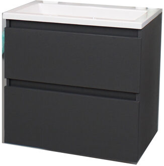 Boss & Wessing Badkamermeubel BWS Pepper Acryl Wastafel Zonder Kraangat 60x55x46 cm Antraciet