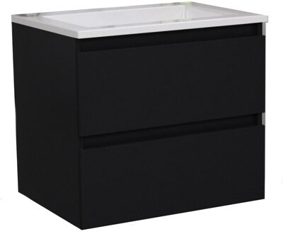 Boss & Wessing Badkamermeubel BWS Pepper Acryl Wastafel Zonder Kraangat 60x55x46 cm Mat Zwart