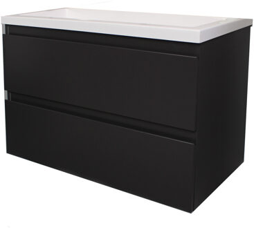 Boss & Wessing Badkamermeubel BWS Pepper Acryl Wastafel Zonder Kraangat 80x55x46 cm Antraciet