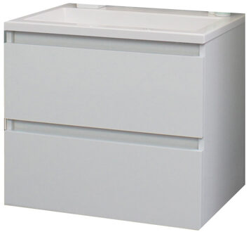 Boss & Wessing Badkamermeubel BWS Pepper Acryl Wastafel Zonder Kraangat Inclusief Spiegel 60x55x46 cm Wit