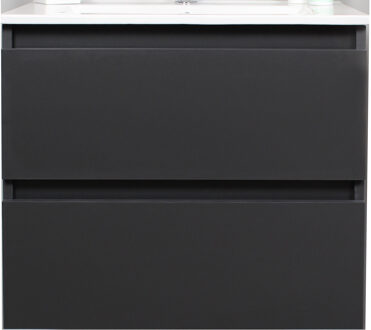 Boss & Wessing Badkamermeubel BWS Pepper Wastafel Porselein Met Kraangat 60x55x46 cm Antraciet