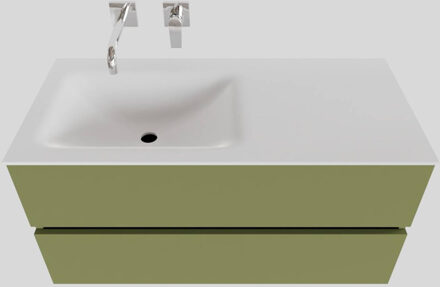 Boss & Wessing Badkamermeubel Solid Surface BWS Oslo 100x46 cm Links Mat Groen (zonder kraangaten)