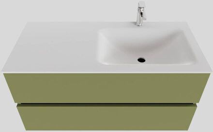 Boss & Wessing Badkamermeubel Solid Surface BWS Oslo 100x46 cm Rechts Mat Groen (met 1 kraangat)